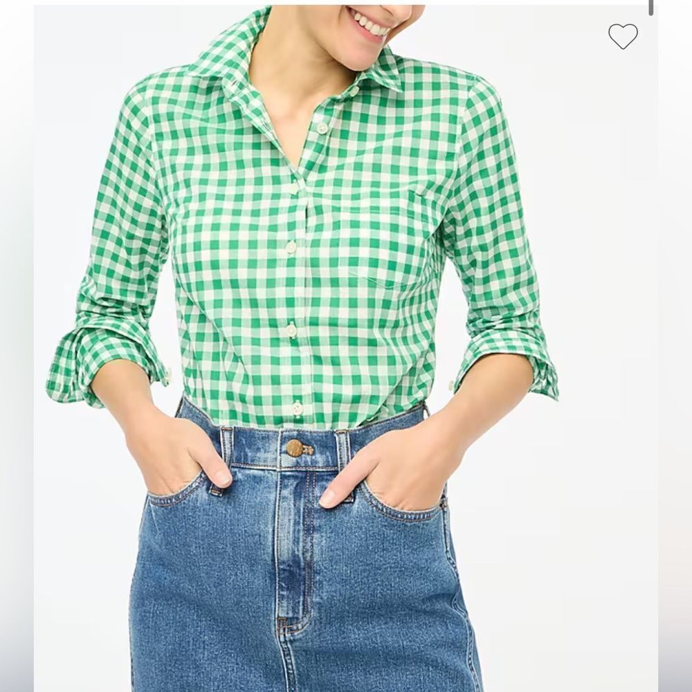 J Crew | Gingham lightweight cotton shirt | S